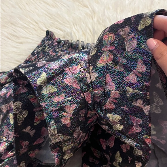 NWT QUEEN OF SPARKLES women’s Butterfly Print Iridescent Butterfly Skort size M - Picture 4 of 9